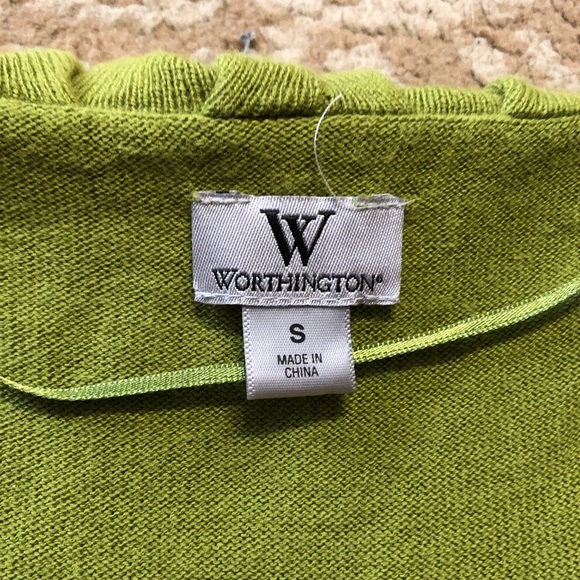 Worthington button down Bib Ruffle top - Picture 2 of 5